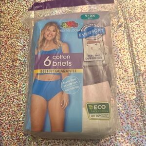 Fruit of the Loom EverSoft Cotton Briefs 6-Pack - Blue and White Size 9/2X